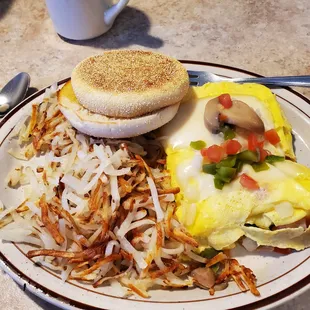 This omelet had next to no flavor, Very disappointing.