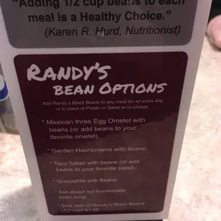 Randy's Bean Options...?