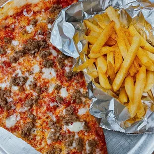 The best combo - one slice fries and drink