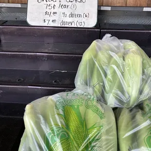 three bags of cabbage