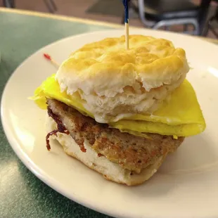 Sausage and egg biscuit