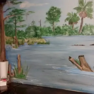 Part of mural inside