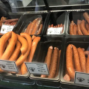 a variety of sausages