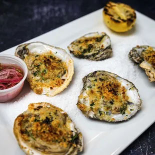 Char grilled oysters