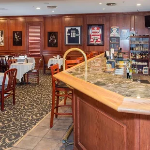 the bar and dining area