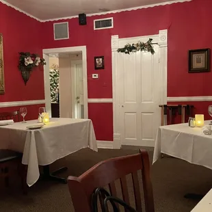 This is the dining area where we were seated.  Only four tables in the room, three occupied.