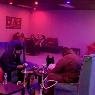 a group of people sitting in chairs