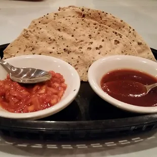 Complimentary papadum