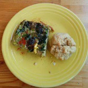 Quiche and cheddar biscuit