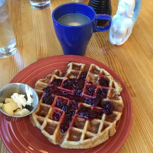 Waffle with Blackberries! GF/ Vegan