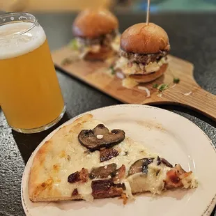 beer, pizza and burger night