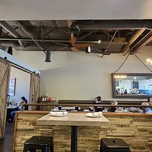 interior, sushi and sashimi