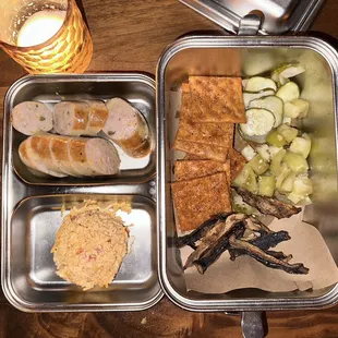 Snack box with western themed bites! Portobello jerky was super tasty