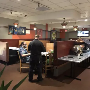 a man in a restaurant
