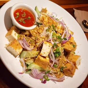 Garlic noodles with tofu