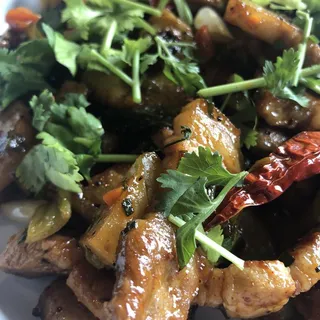 Pork Belly With Mustard Green