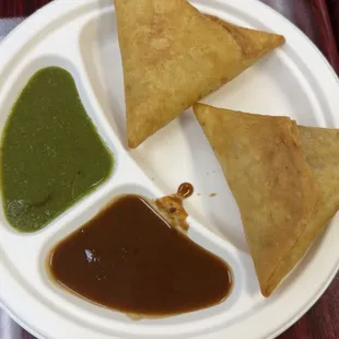 Samosa! Yum. Huge!