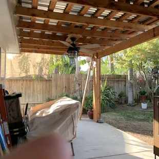 Installed ceiling fan