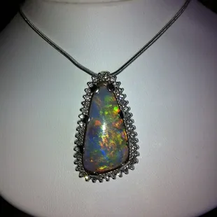 11 carat Black Opal and diamonds