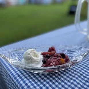 Fruit cobbler for dessert