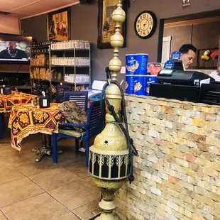 a hookah in the middle of a restaurant