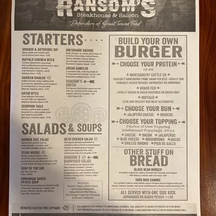 Menu (Front Side)