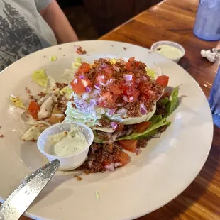 Huge Wedge Salad.... More like a half a head salad!