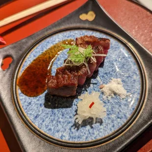 Grilled dish: wagyu sirloin steak