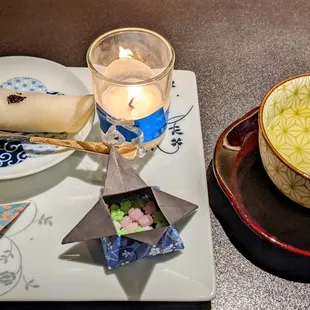 Shiratama crepe with anko