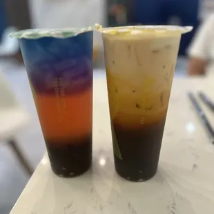 Butterfly rose lychee tea and imperial Thai tea