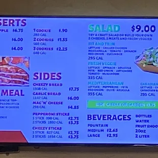 posted menu as of 5/2022