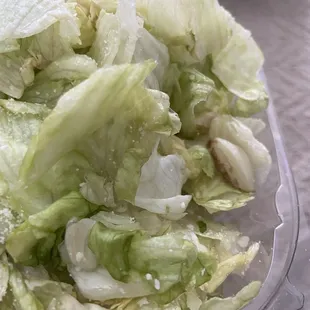 Side Caesar Salad - wilted and ice burg, threw it out