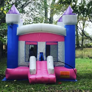 Pink full size bounce house