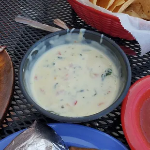 House dip- pepperjack and spinach dip