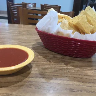 Complimentary chips and salsa