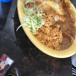 Shredded Chicken Enchiladas