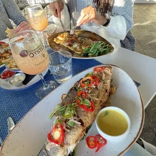Whole branzino