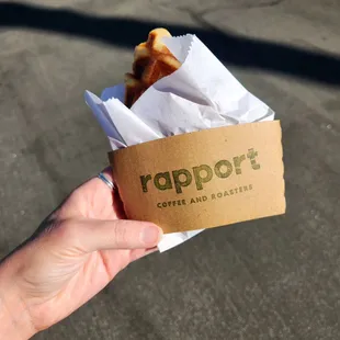 Raw sugar croffle, made fresh. Yum!