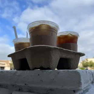 Cold brew; vanilla latte, flat white