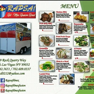 Our Food Truck Menu