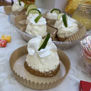 Mini key lime pies half regular half DAIRY FREE