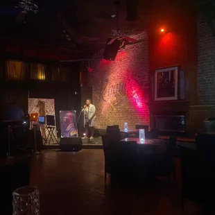 Karaoke stage on Tuesday nights