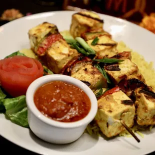 Grilled Paneer Kebab with Jeera Pulao set