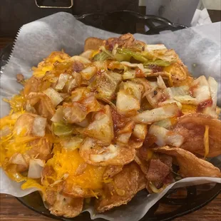 Irish "nachos" (potatoes w cabbage! )