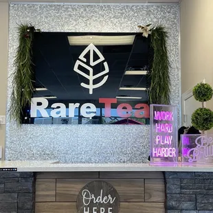 the entrance to rare tea