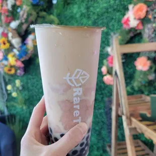 Handmade Taro Fresh Milk (Replaced with Milk Tea) + Brown Sugar Boba