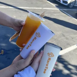 Mango Green Tea, Taro Smoothie, and Lychee Milk Tea Smootea