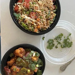 Paneer Fried Rice Gobhi Manchurian