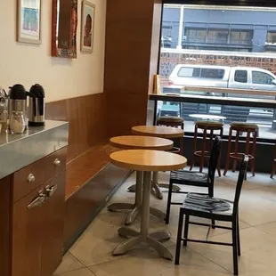 Several tables inside for laptoping.