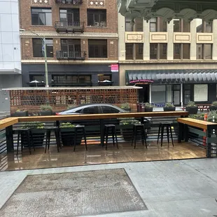 Outdoor seating, it's raining otherwise I would sit out there!